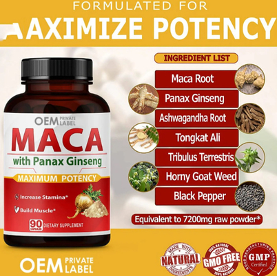 100% Natural Maca Pills Maca Ginseng Tablets Herbal Supplement